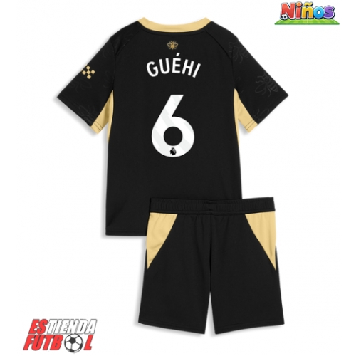 Manchester City Marc Guehi #6 Segunda Equipación Niños 2026-27 Manga Corta (+ Pantalones cortos)